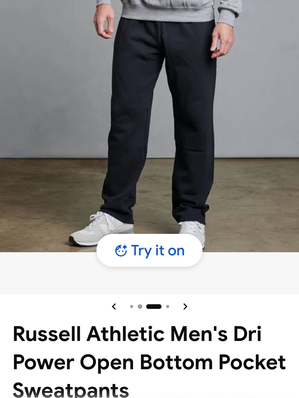 Russell Athletic Men's Black Open Bottom Pocket Sweatpants xl